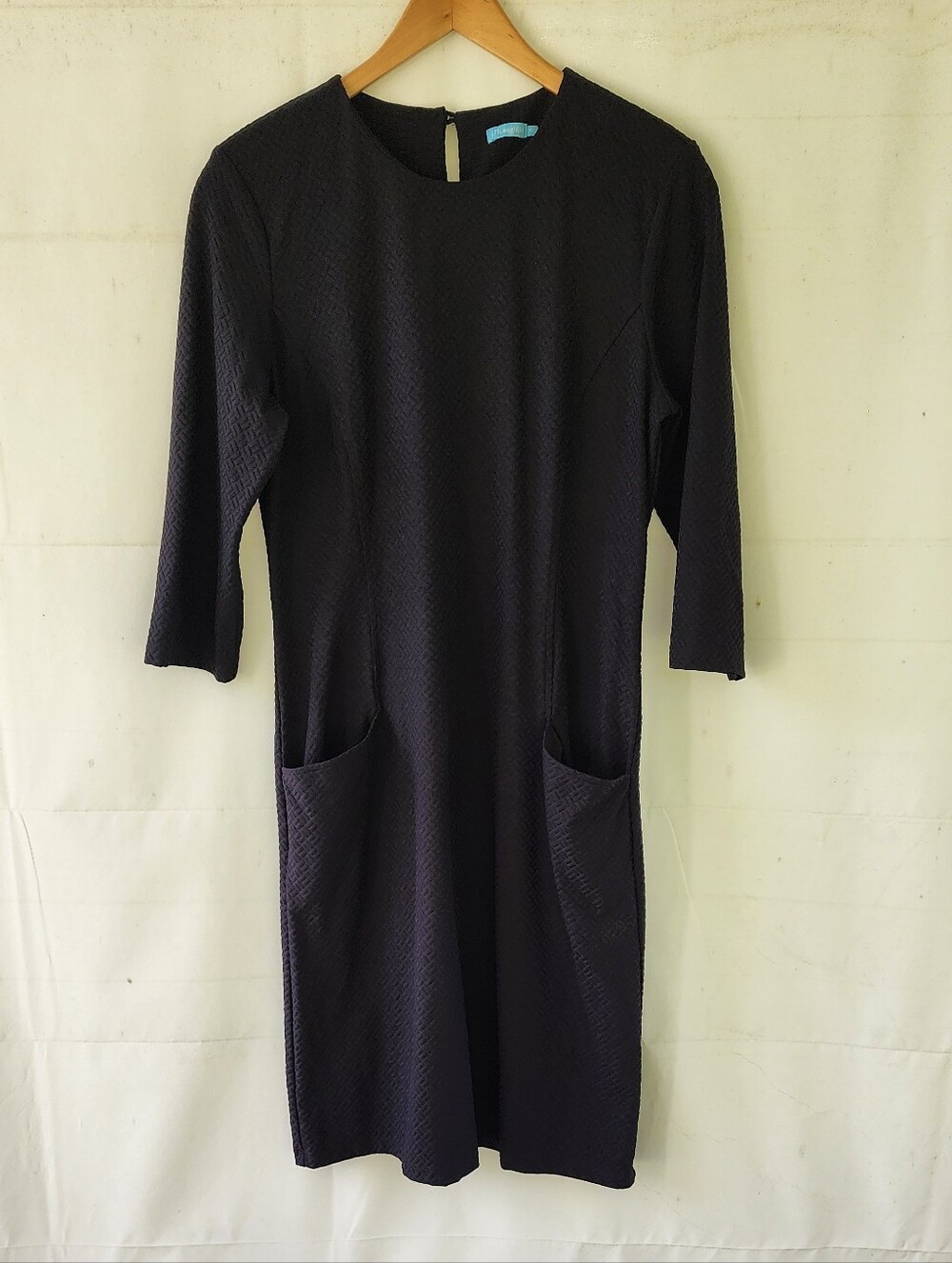 J. McLaughlin Black Textured Shift Dress